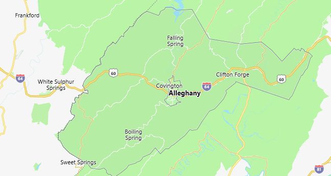 Map of Alleghany County Virginia