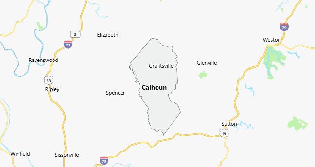 Map of Calhoun County West Virginia
