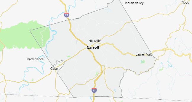 Map of Carroll County Virginia