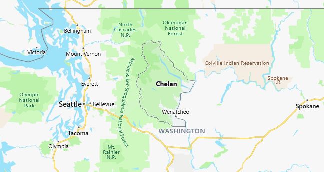 Map of Chelan County Washington