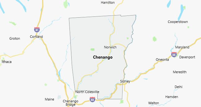 Map of Chenango County New York