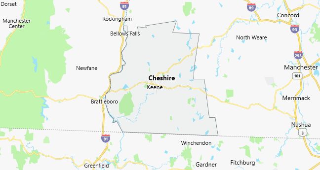 Map of Cheshire County New Hampshire
