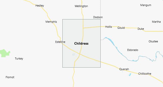 Map of Childress County Texas