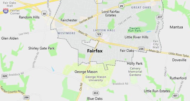 Map of City of Fairfax Virginia