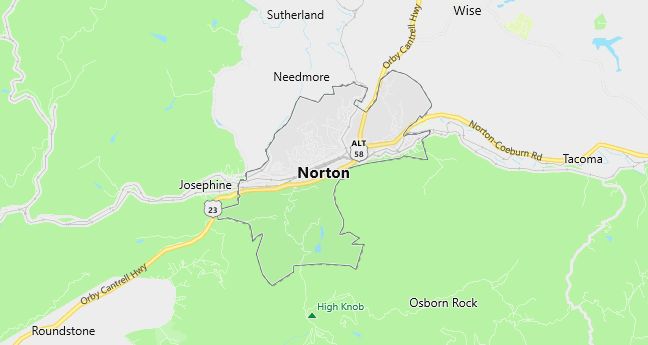 Map of City of Norton Virginia