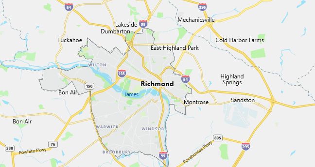 Map of City of Richmond Virginia