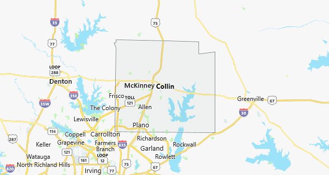 Map of Collin County Texas