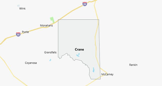 Map of Crane County Texas
