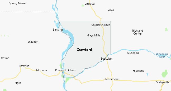 Map of Crawford County Wisconsin