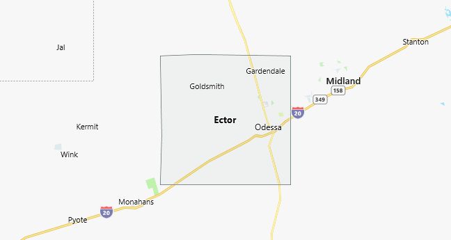 Map of Ector County Texas