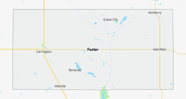 Map of Foster County North Dakota