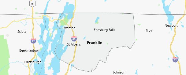 Map of Franklin County Vermont