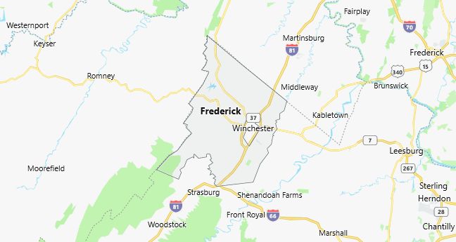 Map of Frederick County Virginia