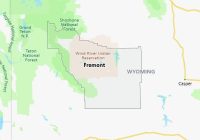 Map of Fremont County Wyoming