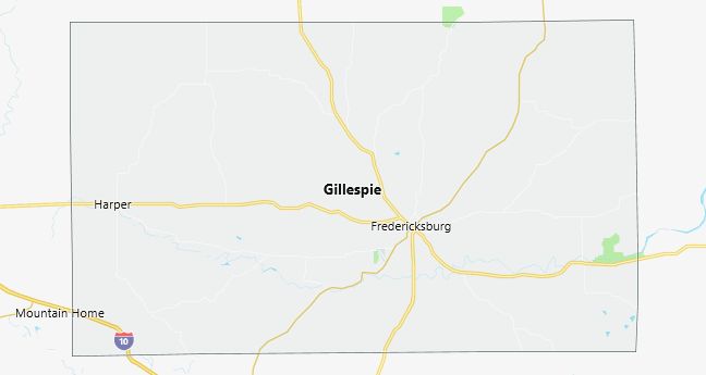 Map of Gillespie County Texas