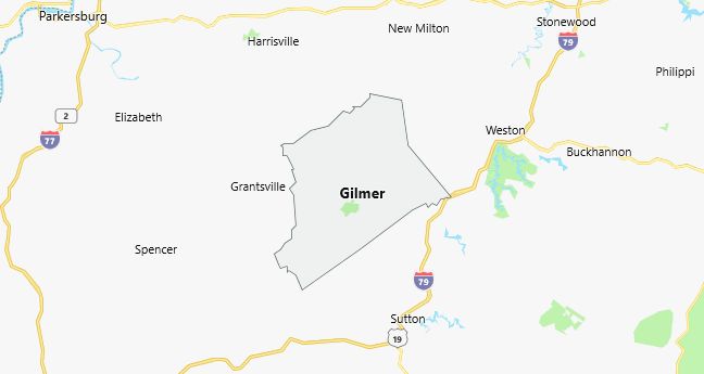 Map of Gilmer County West Virginia