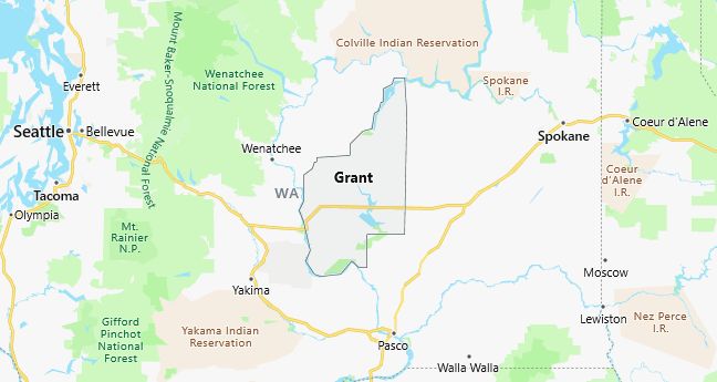 Map of Grant County Washington