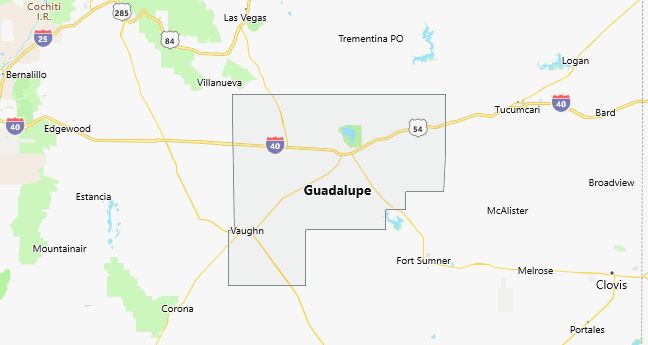Map of Guadalupe County New Mexico