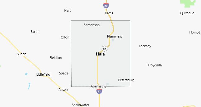 Map of Hale County Texas