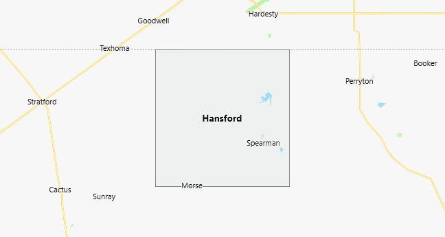 Map of Hansford County Texas