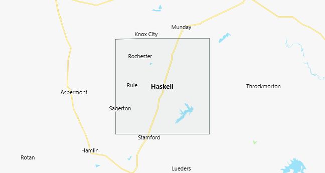 Map of Haskell County Texas