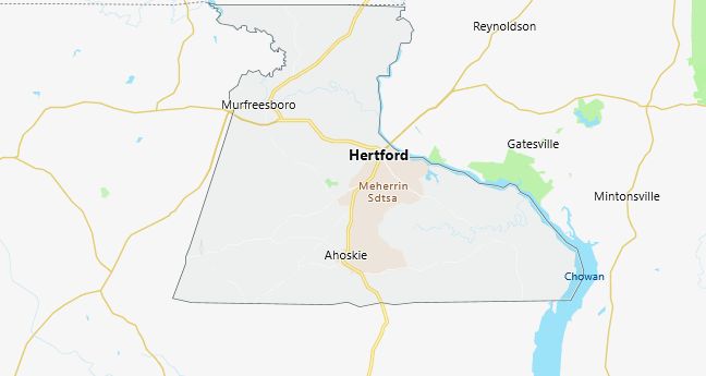 Map of Hertford County North Carolina