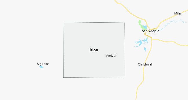 Map of Irion County Texas