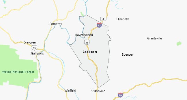 Map of Jackson County West Virginia