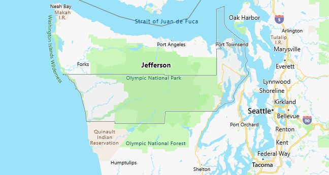 Map of Jefferson County Washington
