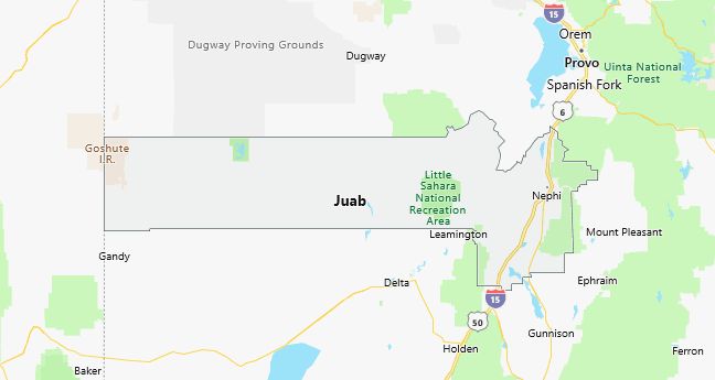 Map of Juab County Utah