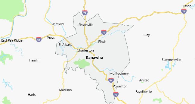 Map of Kanawha County West Virginia