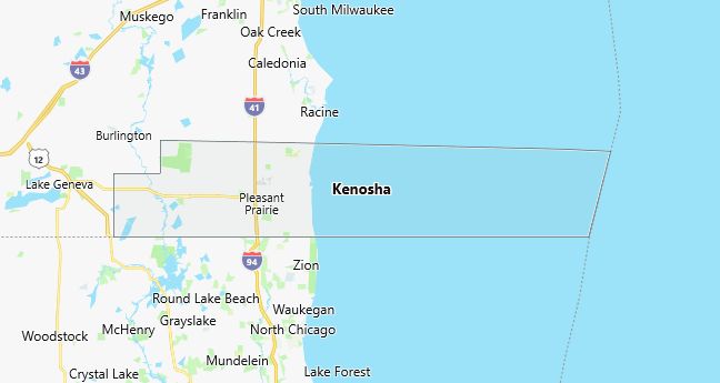 Map of Kenosha County Wisconsin