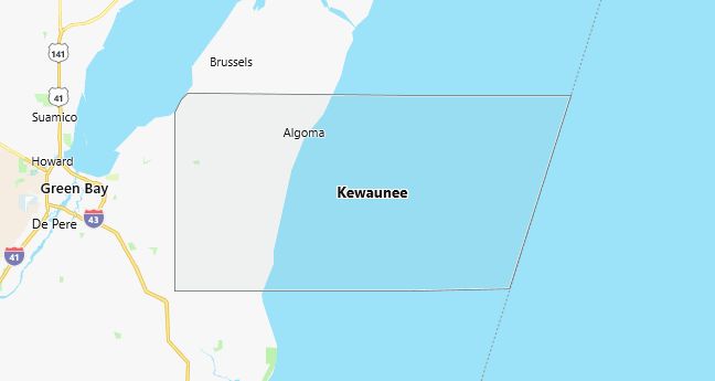 Map of Kewaunee County Wisconsin
