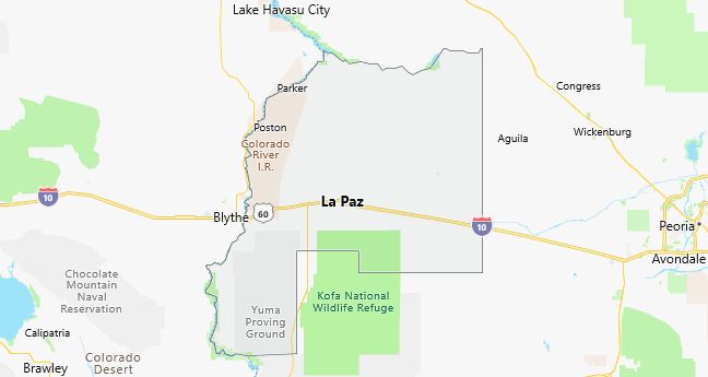Map of La Paz County Arizona