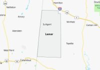 Map of Lamar County Alabama
