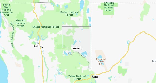 Map of Lassen County California