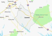 Map of Laurens County South Carolina