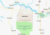 Map of Lawrence County Alabama