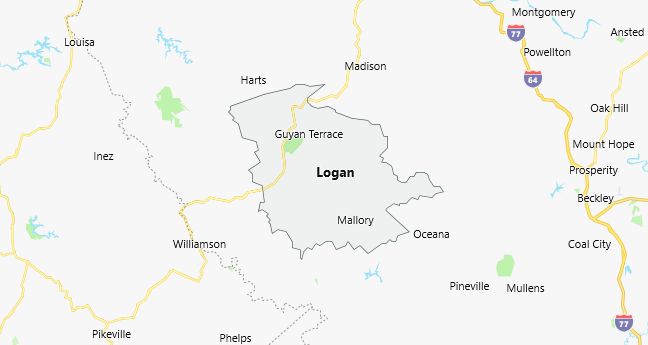 Map of Logan County West Virginia