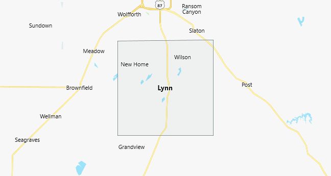 Map of Lynn County Texas