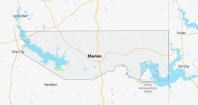 Map of Marion County Texas