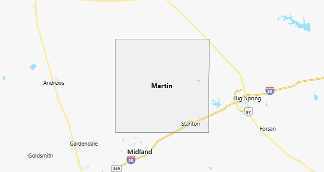 Map of Martin County Texas