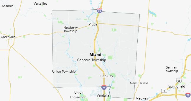 Map of Miami County Ohio