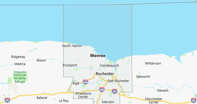 Map of Monroe County New York