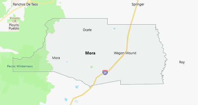 Map of Mora County New Mexico
