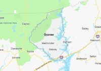 Map of Oconee County South Carolina