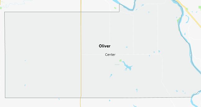 Map of Oliver County North Dakota