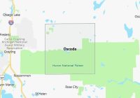 Map of Oscoda County Michigan