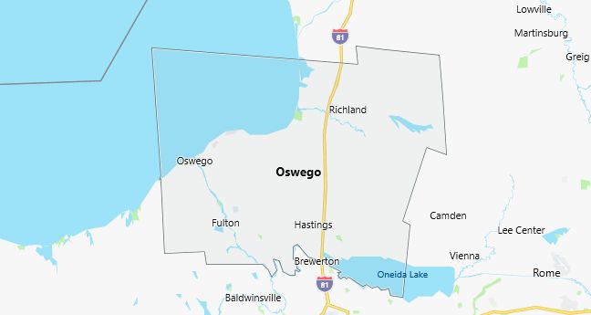 Map of Oswego County New York