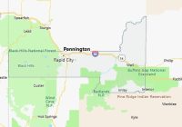 Map of Pennington County South Dakota